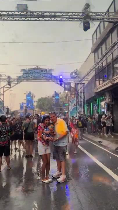 Songkran water festival at Tha Pae Gate, Chiang Mai
